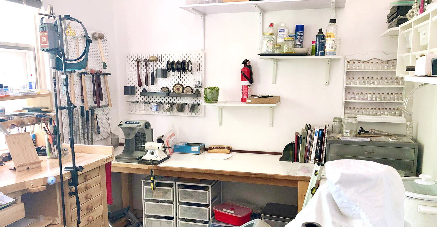 Rebecca Cordingley's Jewellery studio