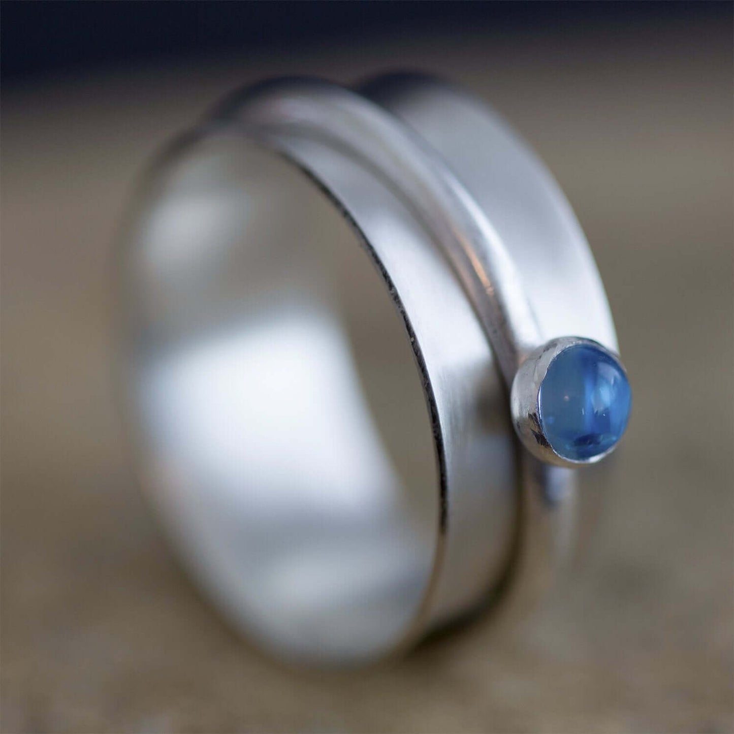 Blue Topaz and Sterling Silver Fidget Ring | Rebecca Cordingley Jewellery