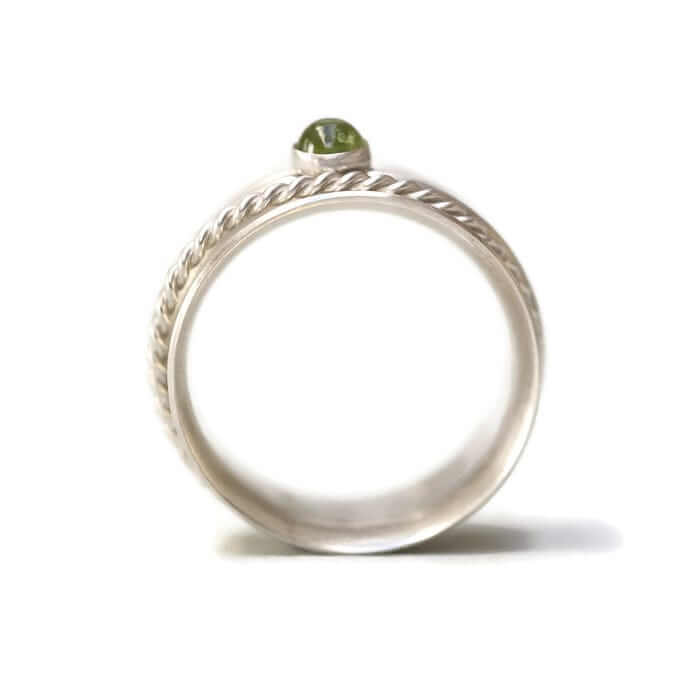Sterling Silver Spinner Ring with Peridot - Rebecca Cordingley