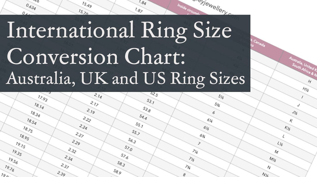 International Ring Size Conversion Chart: Australia, UK and US Ring Sizes