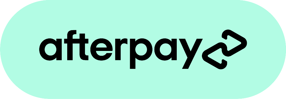 Afterpay logo on a light green background