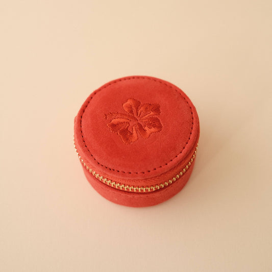 Mini Travel Jewellery Case in Hibiscus Pink - cai & jo