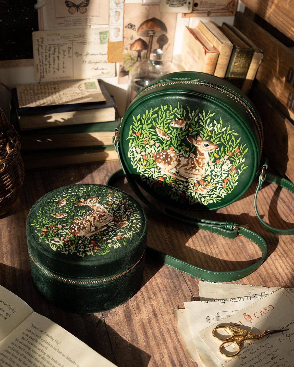 Fable England Fawn Jewellery Box Green