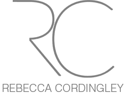 Logo of Rebecca Cordingley with stylized initials RC on a white background
