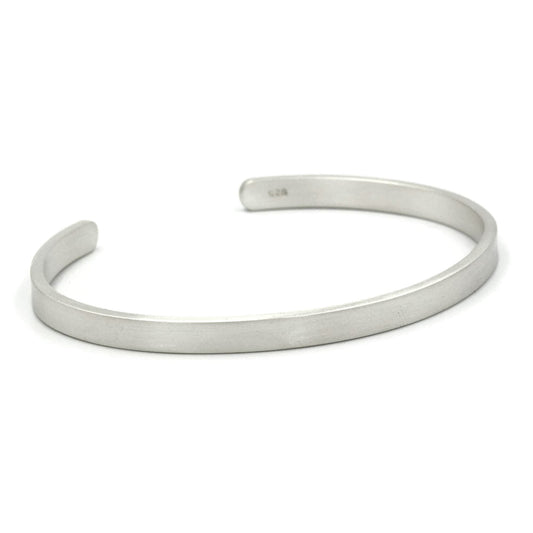 Sterling silver cuff bracelet on a white background | Rebecca Cordingley Jewellery