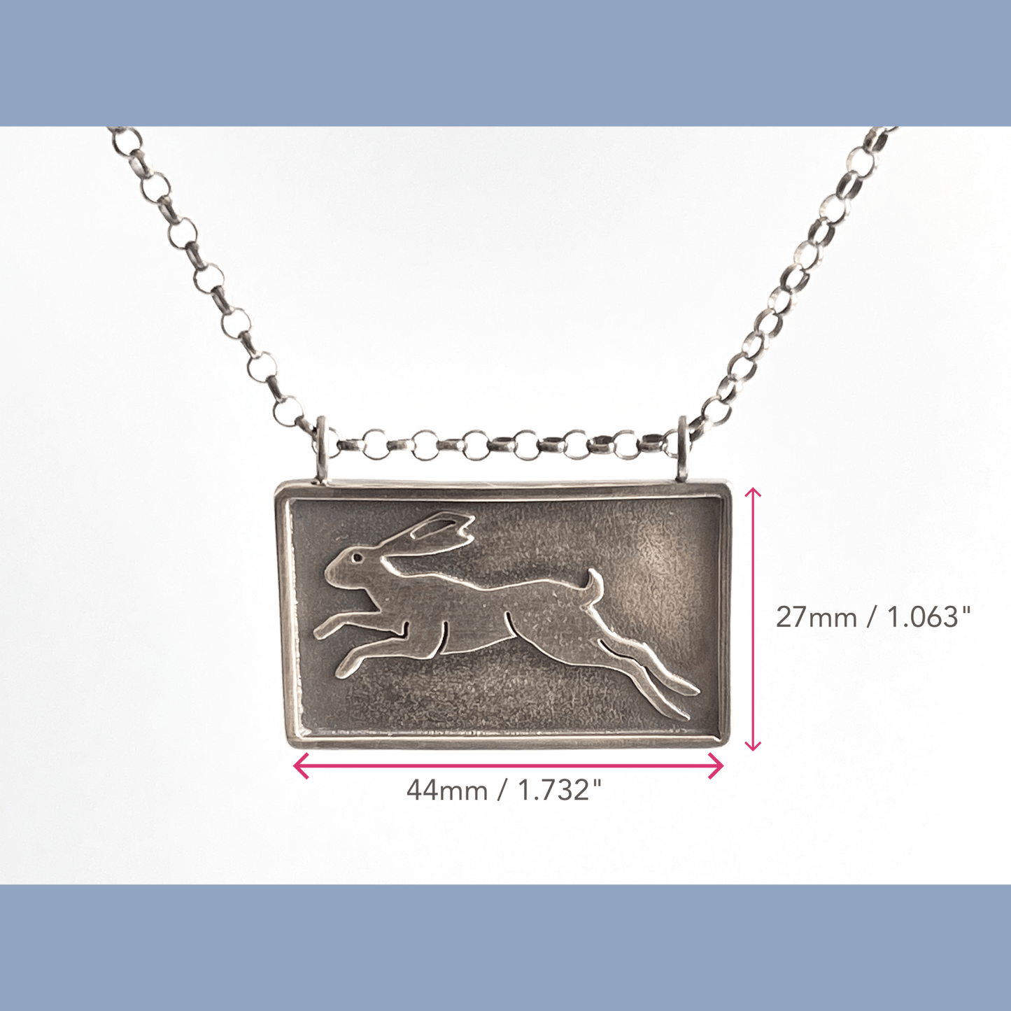 Leaping Hare Sterling Silver Statement Necklace
