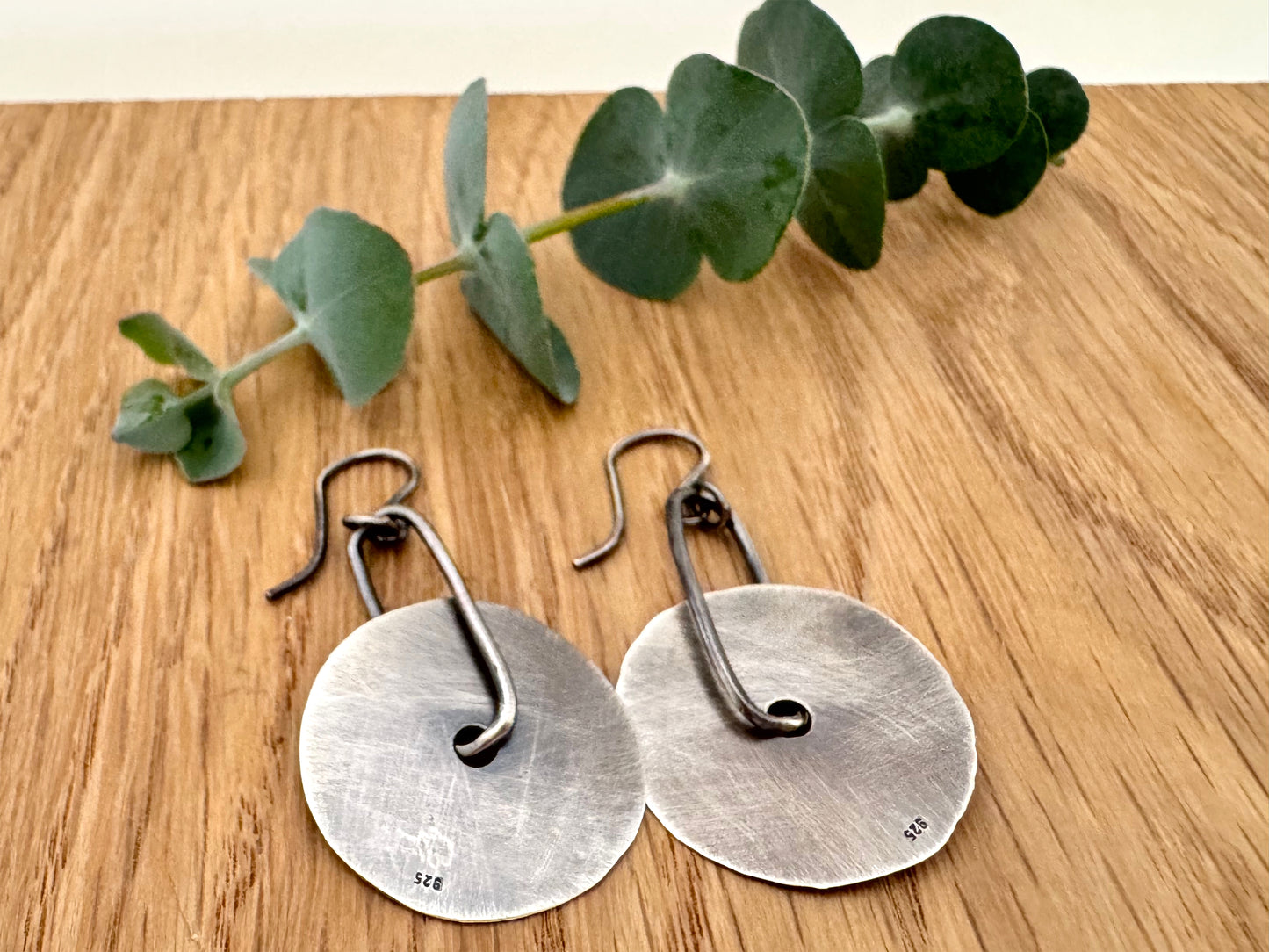 Sterling Silver Textured Disc Earrings