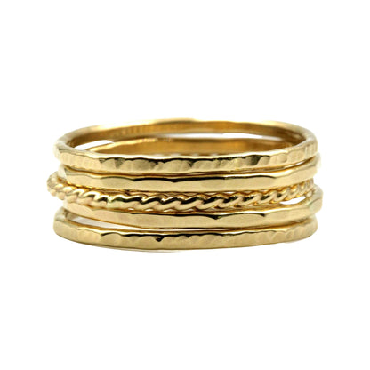 Thin Gold Stacking Ring Set - Rebecca Cordingley