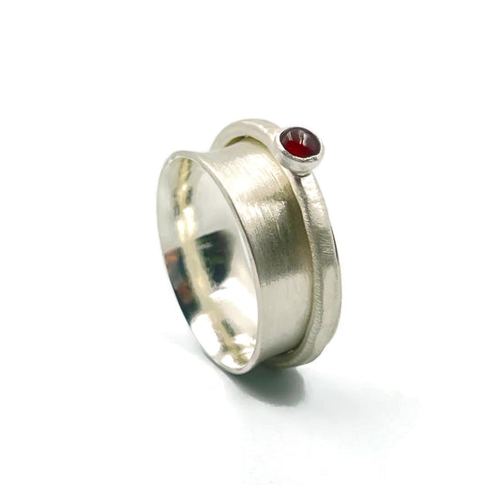 Anxiety ring Aus - Sterling silver with carnelian cabochon