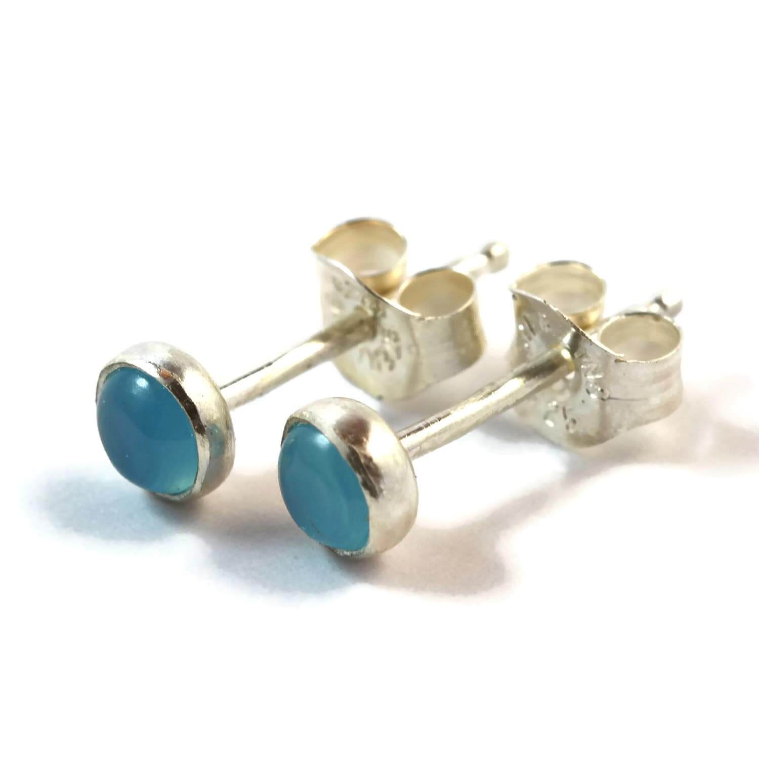 Blue Chalcedony Stud Earrings - Rebecca Cordingley