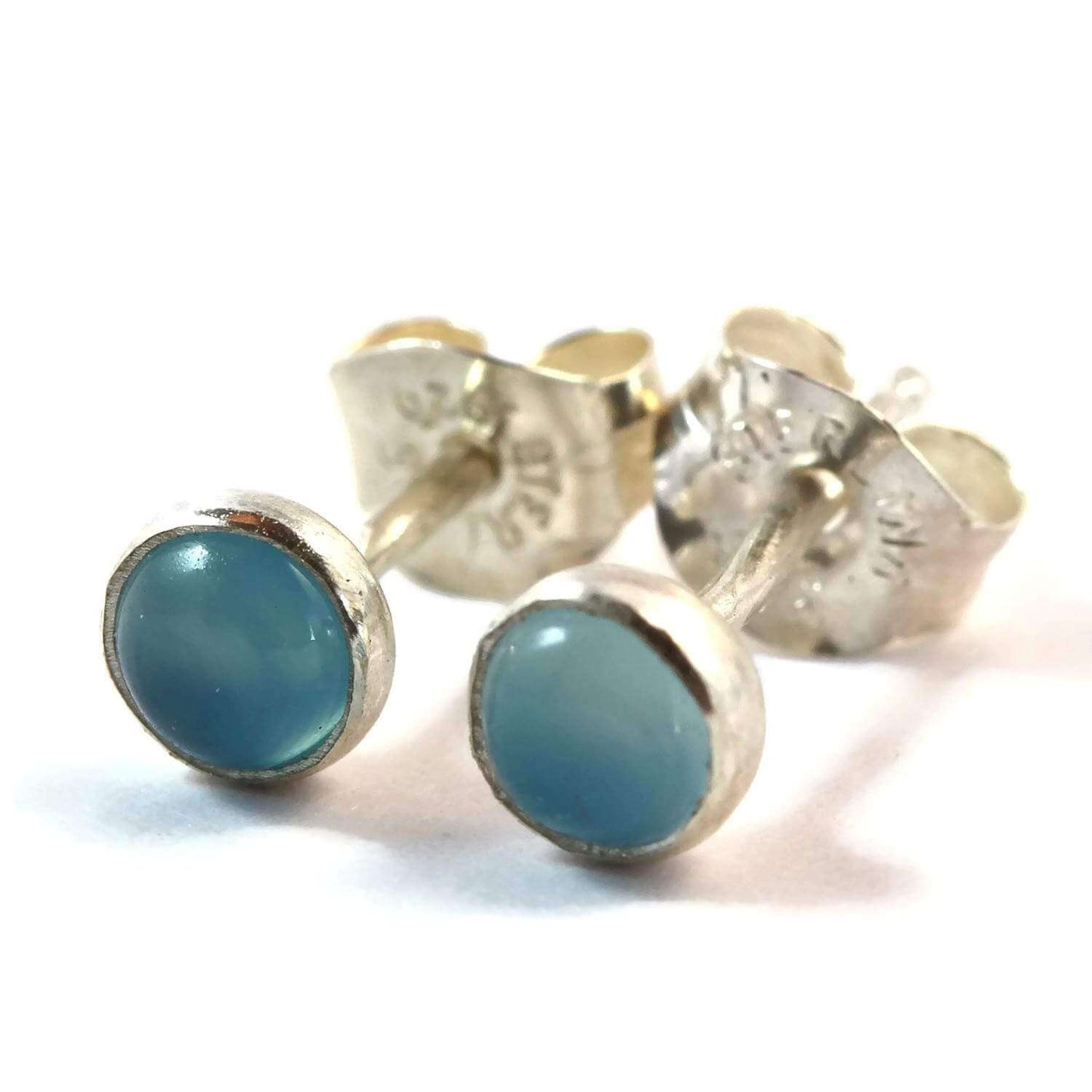 Blue Chalcedony Stud Earrings - Rebecca Cordingley