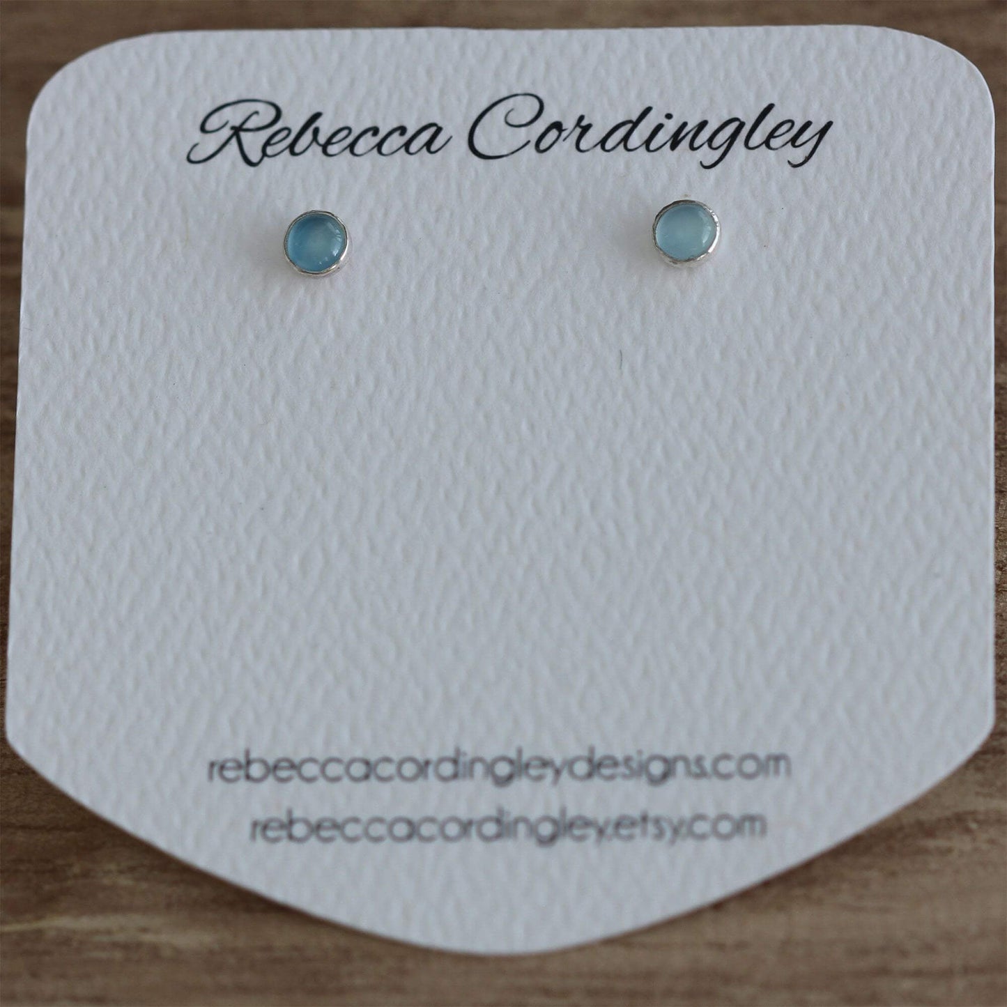 Blue Chalcedony Stud Earrings - Rebecca Cordingley