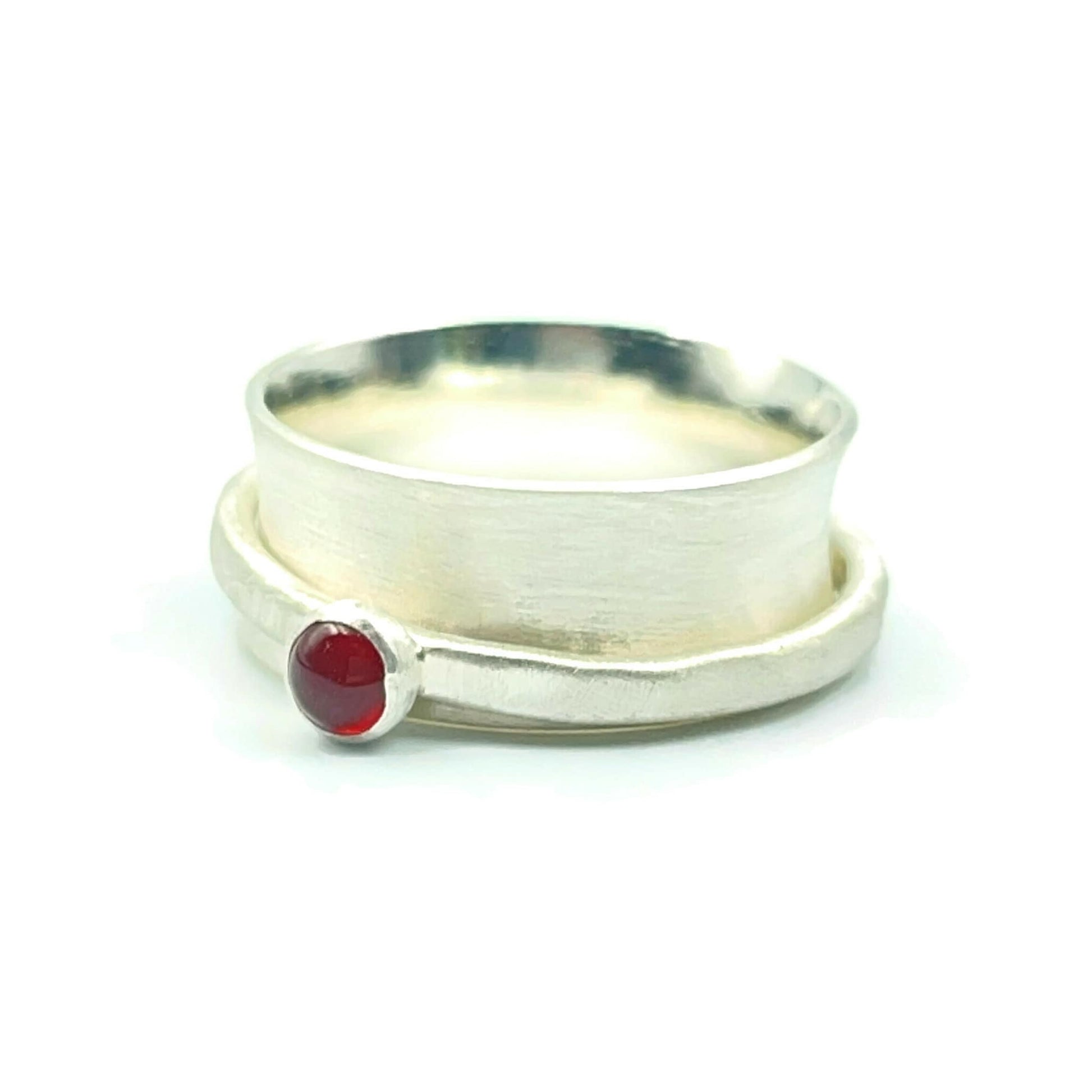 Sterling Silver and Carnelian Fidget Ring - Rebecca Cordingley