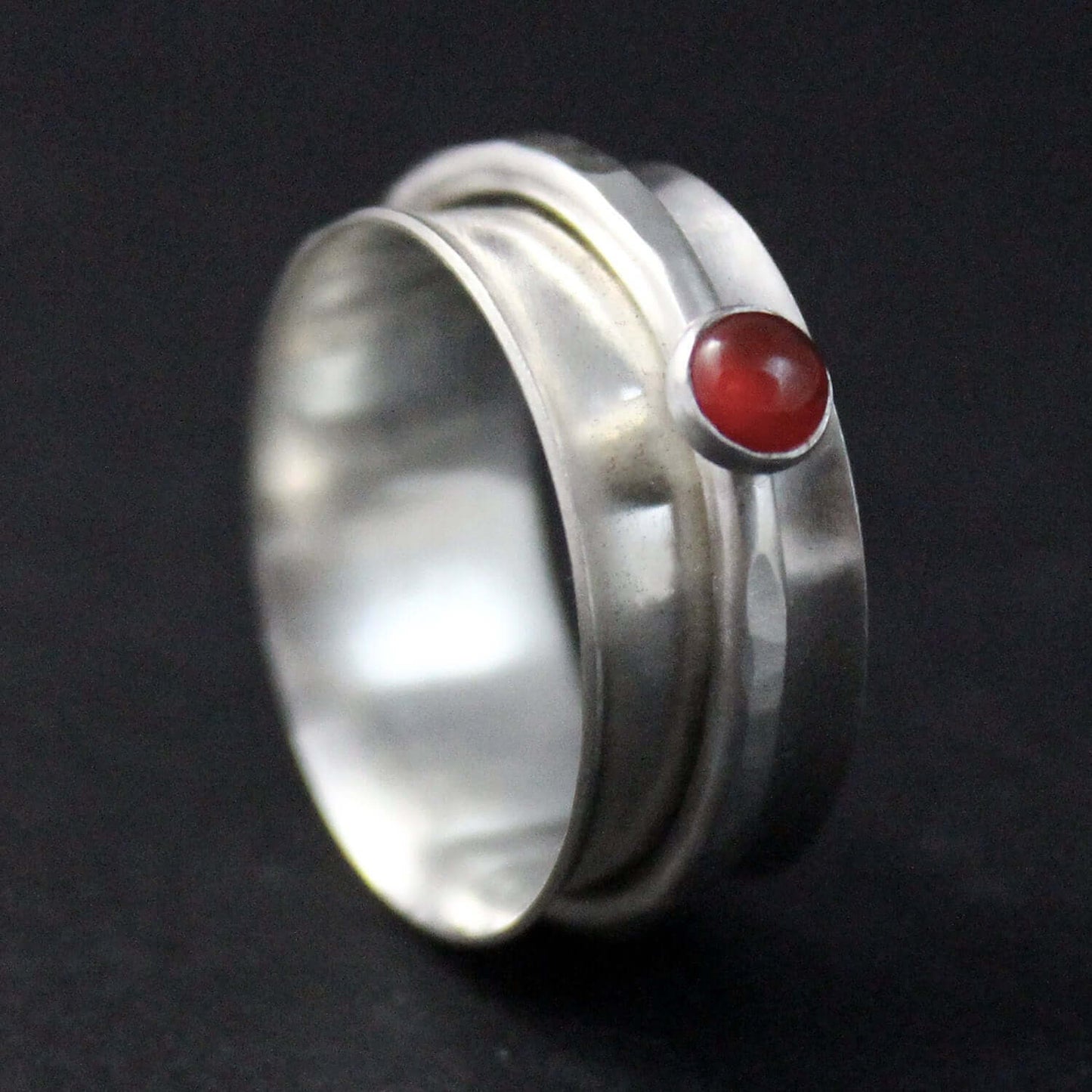 Sterling Silver and Carnelian Fidget Ring - Rebecca Cordingley
