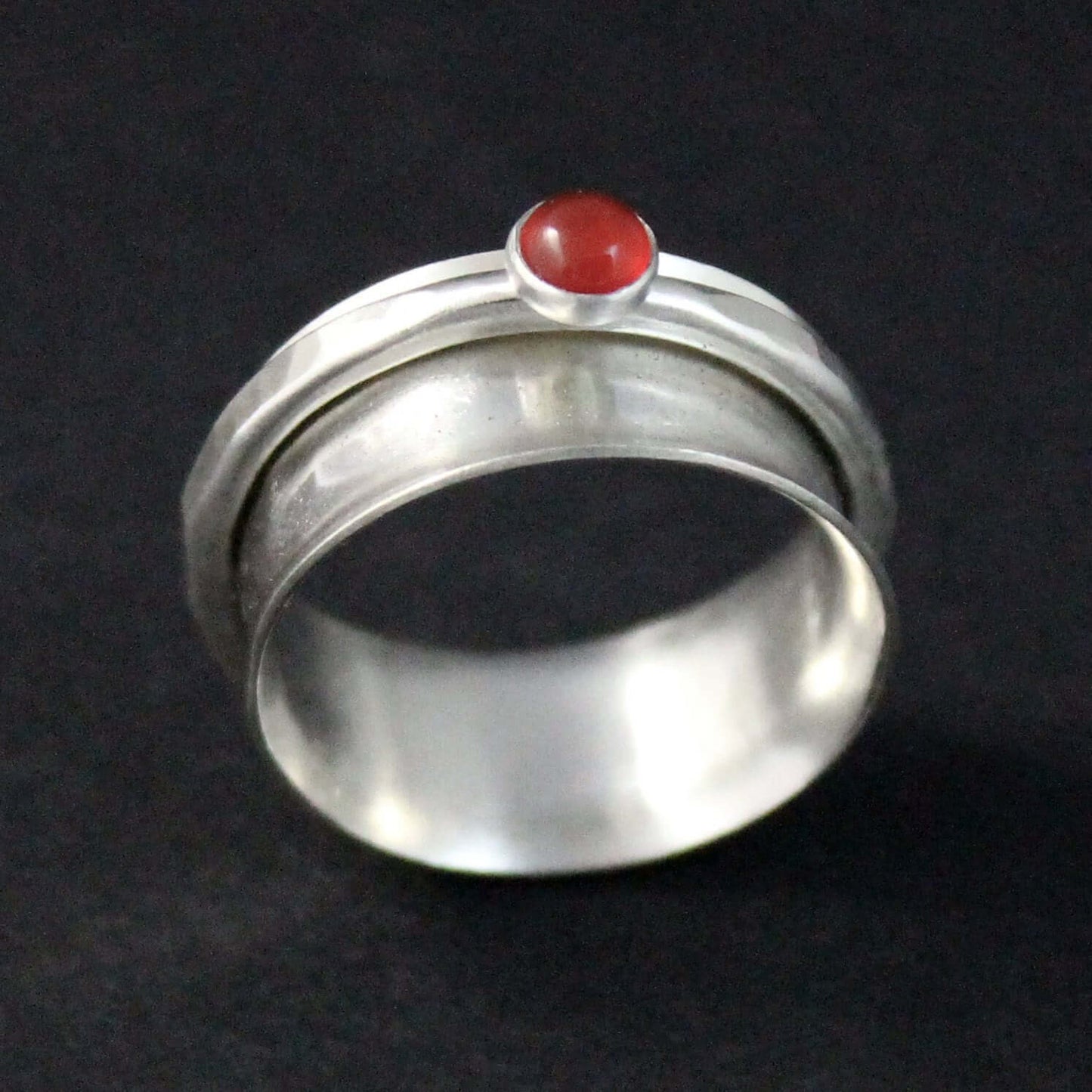 Sterling Silver and Carnelian Fidget Ring - Rebecca Cordingley