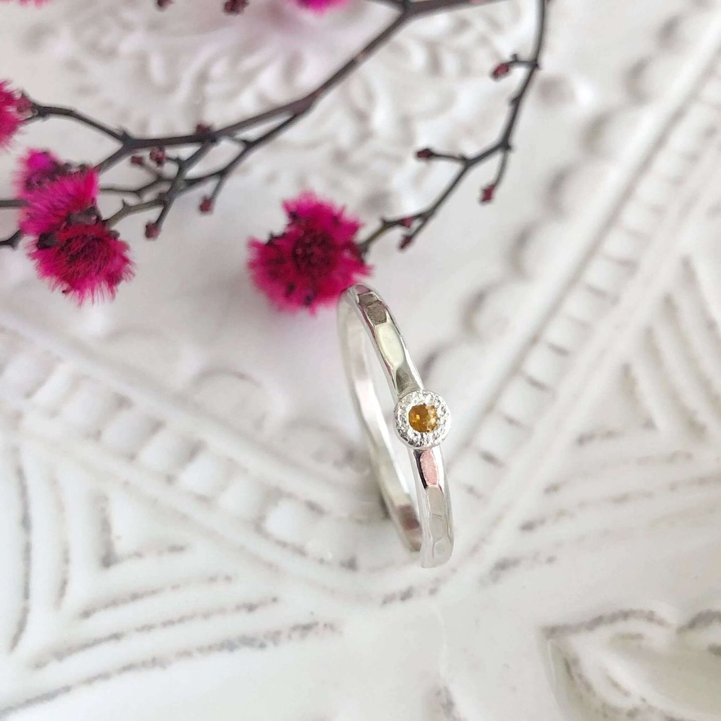 Citrine & Sterling Silver Stackable Ring - Rebecca Cordingley