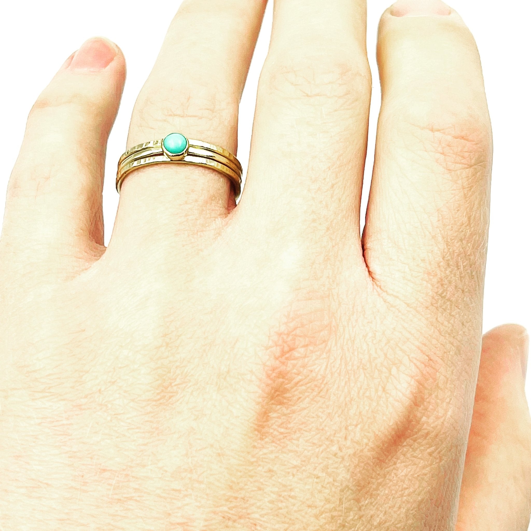 dainty gold rings with turquoise 2 749468