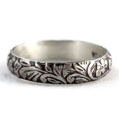 Flower Pattern Silver Ring | Rebecca Cordingley Jewellery