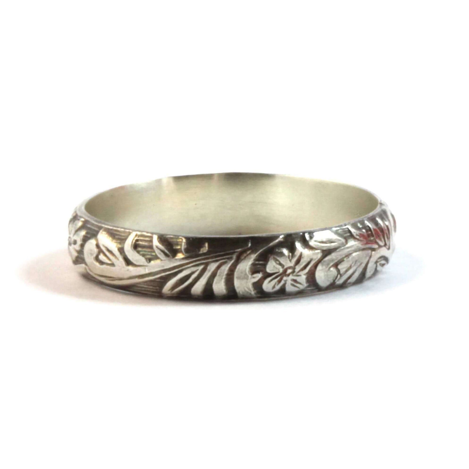 Flower Pattern Silver Ring | Rebecca Cordingley Jewellery