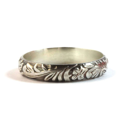 Flower Pattern Silver Ring | Rebecca Cordingley Jewellery