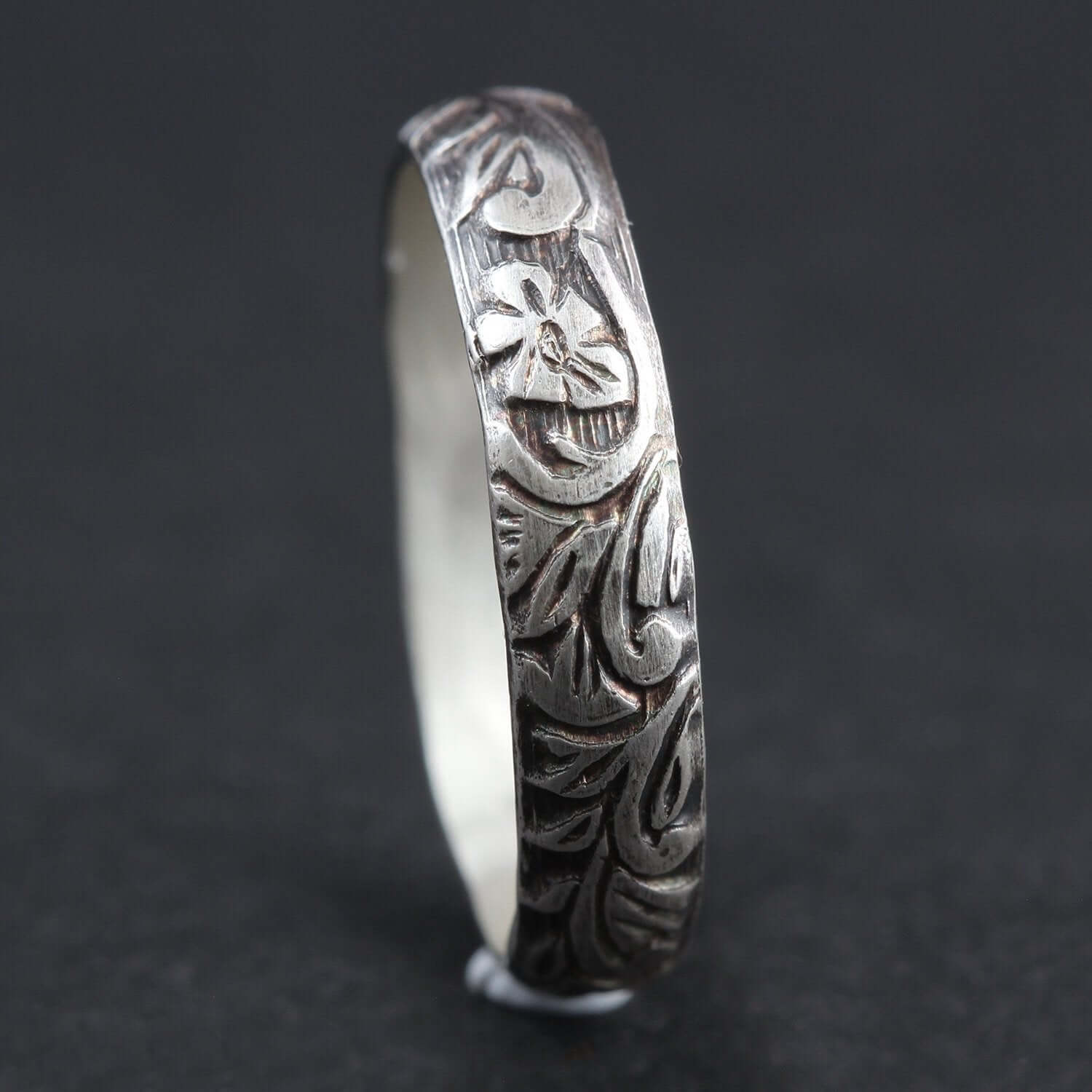 Flower Pattern Silver Ring | Rebecca Cordingley Jewellery