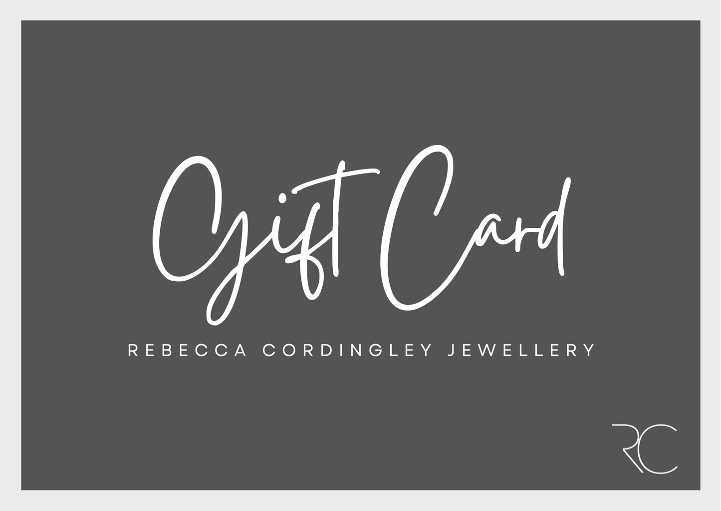 Handmade Australian Jewellery gift card - Rebecca Cordingley Jewellery