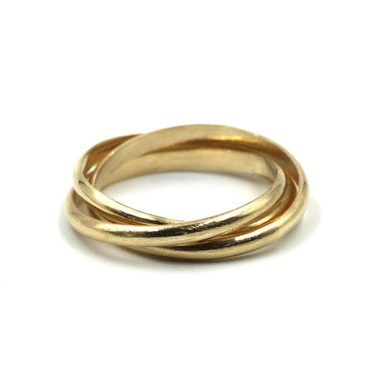 Gold Russian wedding ring in 14k yellow gold, handmade by Rebecca Cordingley