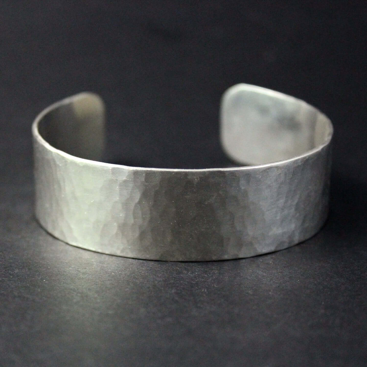 Hammered Sterling Silver Cuff Bracelet | Wide Statement Bangle
