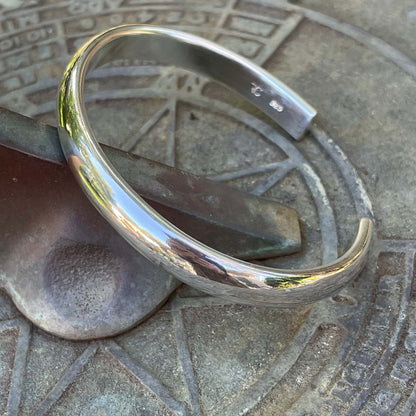 Chunky Sterling Silver Cuff Bracelet | Half-Round Profile