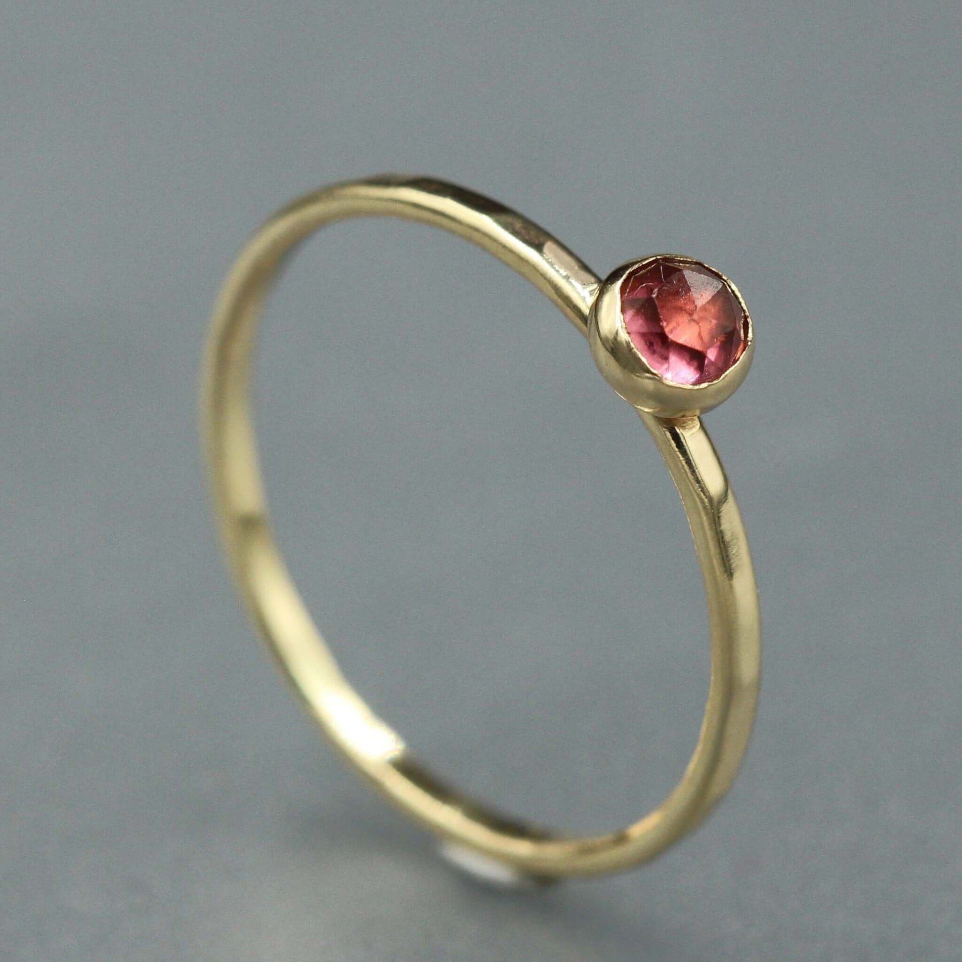 January Birthstone Garnet and Gold Stacking Ring - Rebecca Cordingley