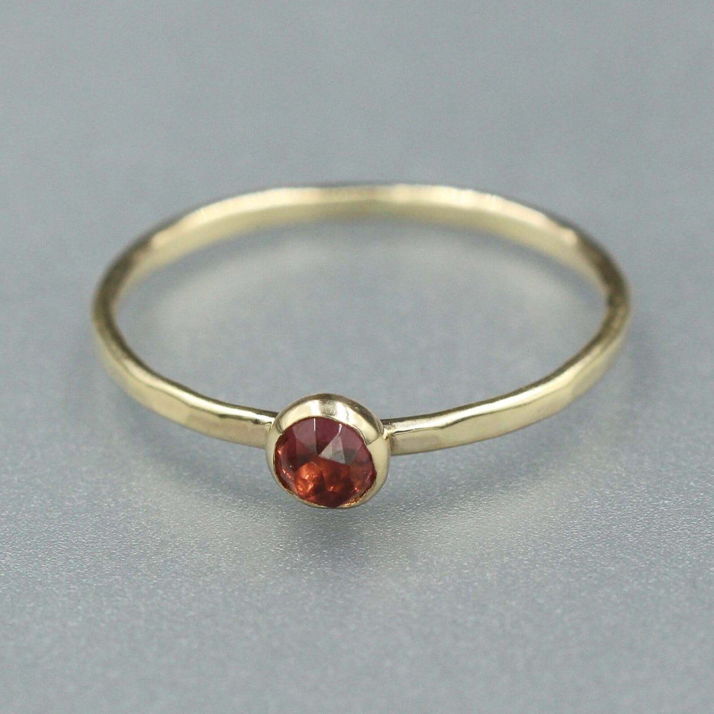 January Birthstone Garnet and Gold Stacking Ring - Rebecca Cordingley