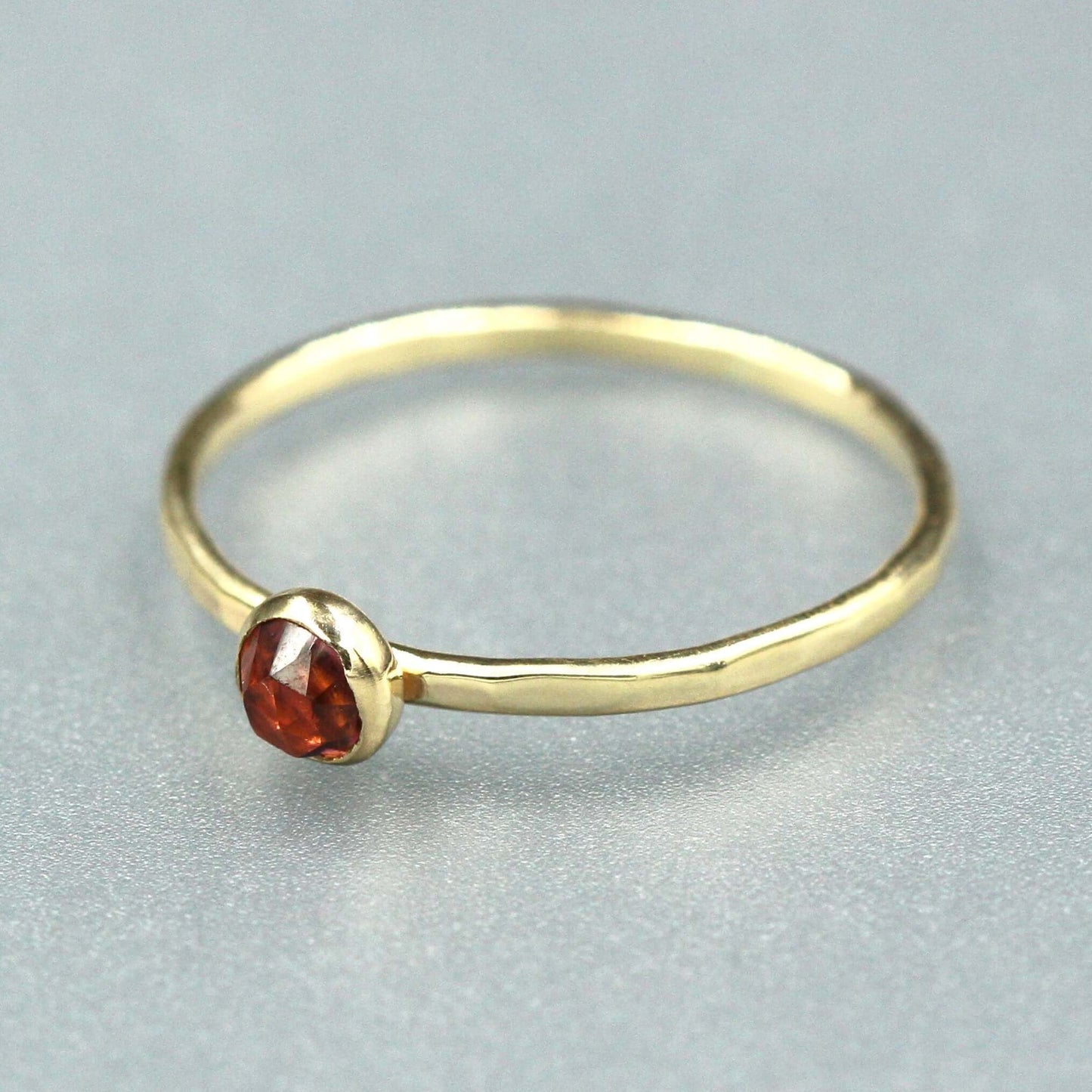 January Birthstone Garnet and Gold Stacking Ring - Rebecca Cordingley