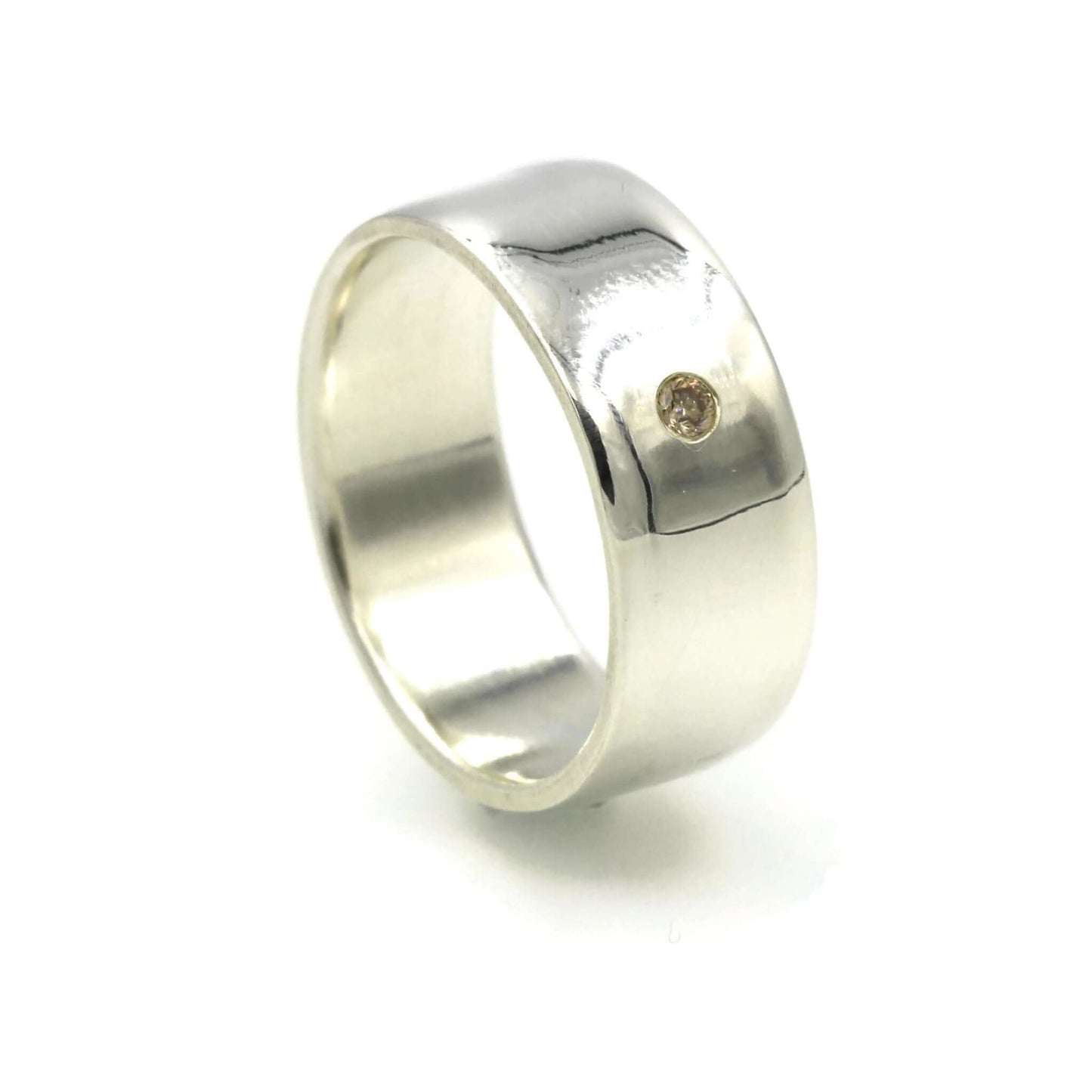 Men's or Women's Silver Diamond Wedding Ring - Rebecca Cordingley