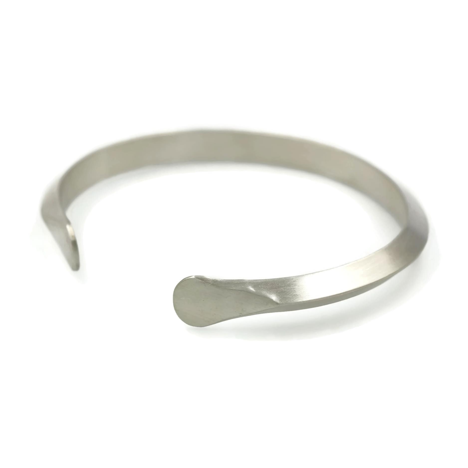 Men's Silver Cuff Bracelet with Flared Ends | Rebecca Cordingley Jewellery