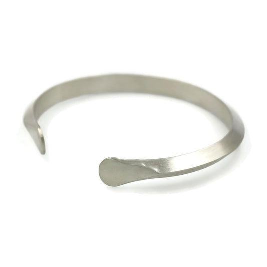 Men's Silver Cuff Bracelet with Flared Ends | Rebecca Cordingley Jewellery