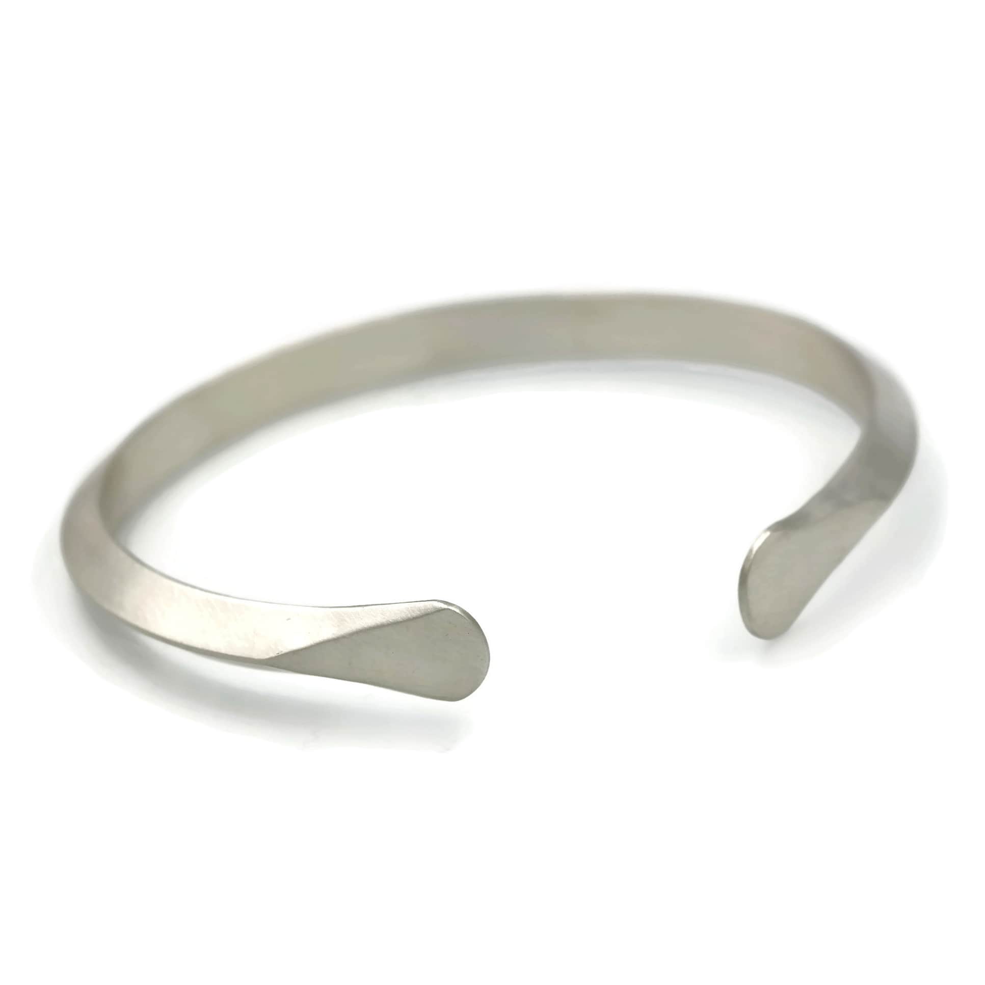 Men's Silver Cuff Bracelet with Flared Ends | Rebecca Cordingley Jewellery