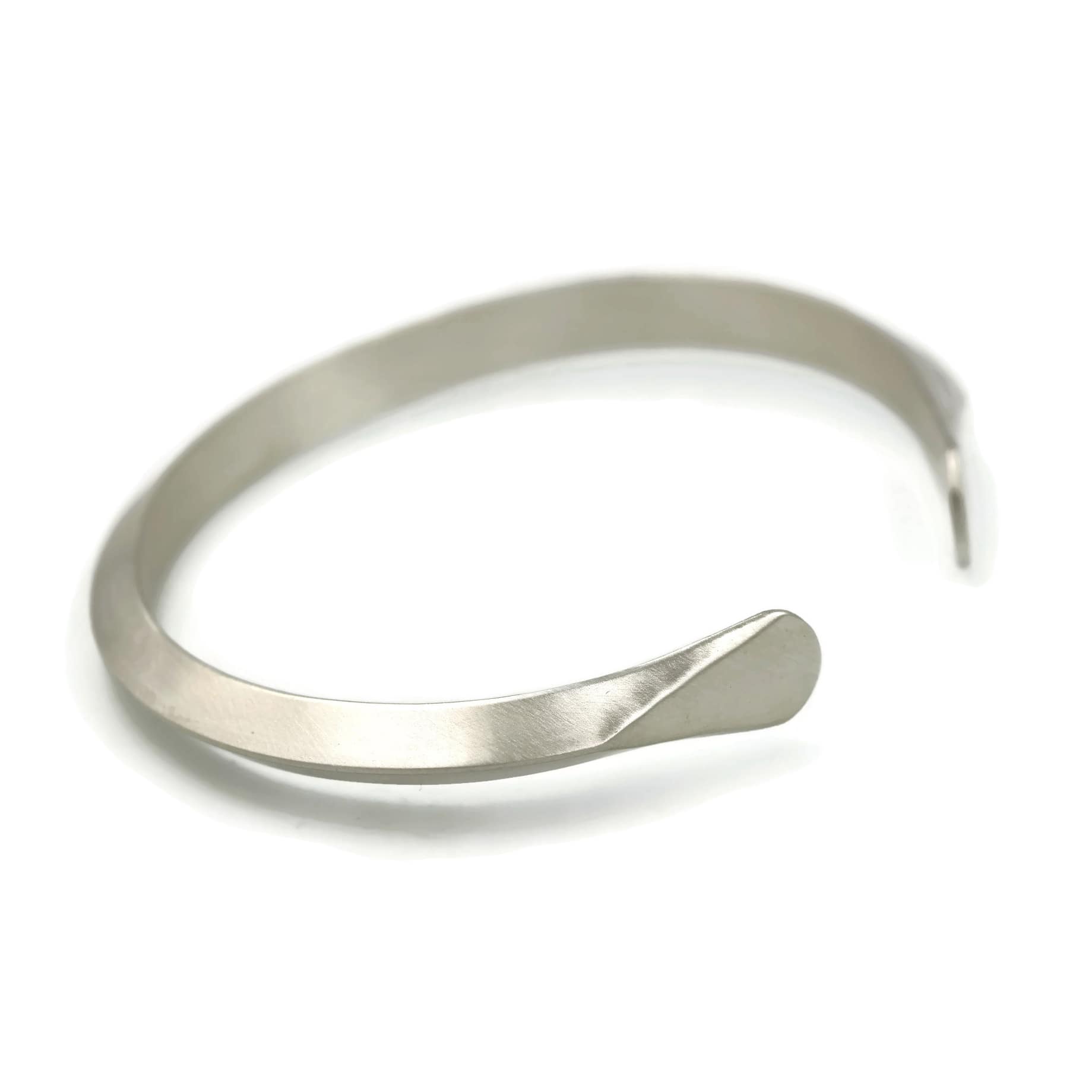 Men's Silver Cuff Bracelet with Flared Ends | Rebecca Cordingley Jewellery