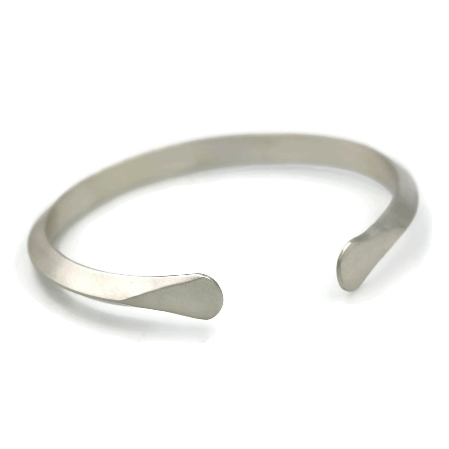 Men's Triangular Sterling Cuff Bracelet with Flared Ends - Rebecca Cordingley