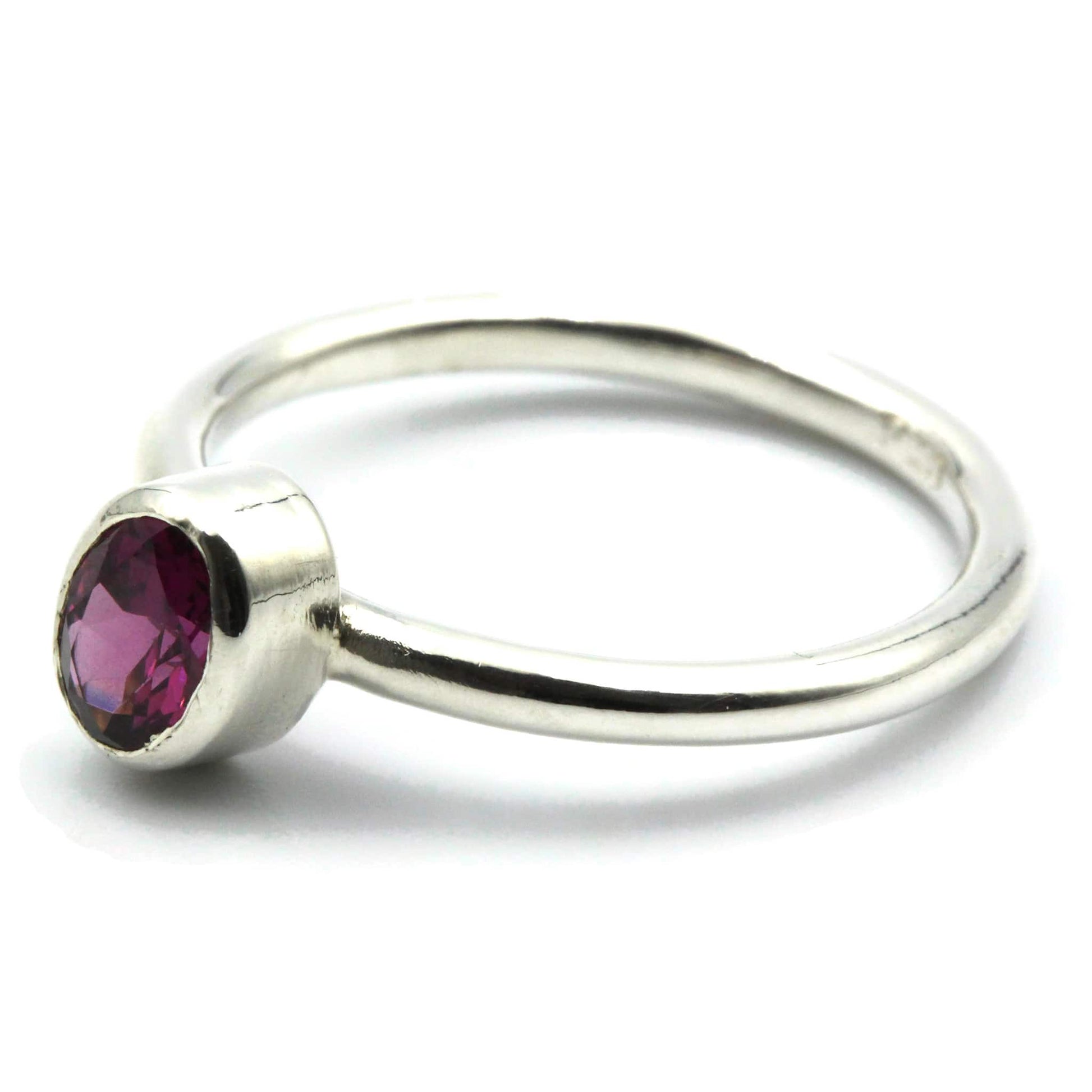 Oval Rhodolite Garnet Silver Ring - Rebecca Cordingley
