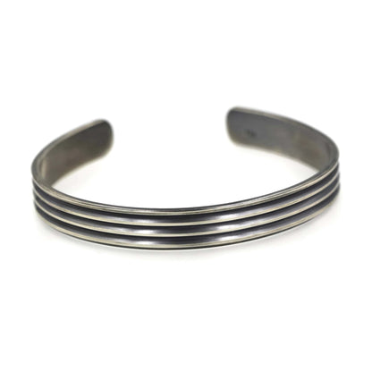 Ridged Sterling Silver Bracelet for Men - Rebecca Cordingley