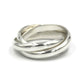 A sterling silver Russian wedding ring with three bands