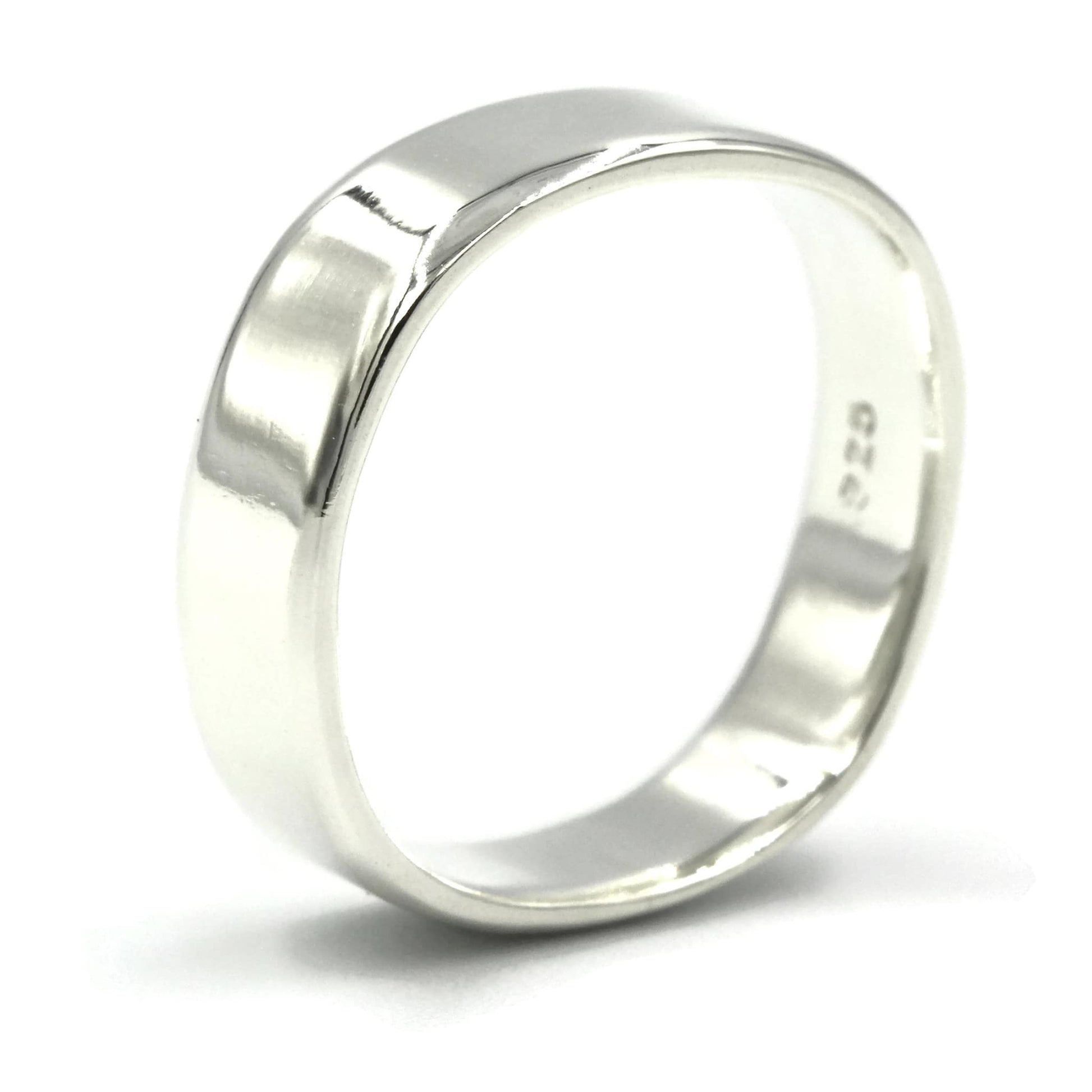 Square sterling silver wedding ring with bevelled edges, handmade by Rebecca Cordingley in Adelaide South Australia