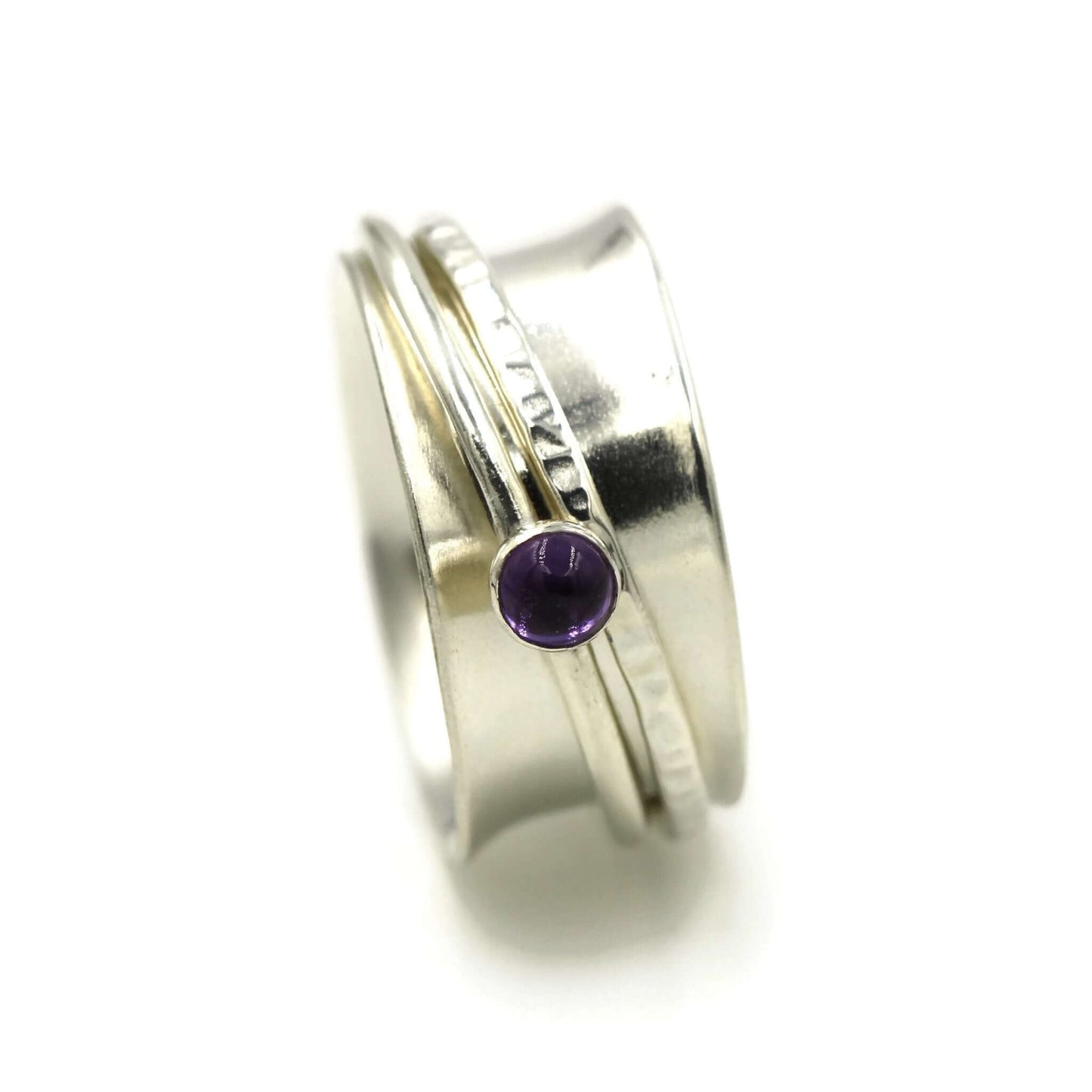 Sterling Silver and Amethyst Fidget Ring - Rebecca Cordingley
