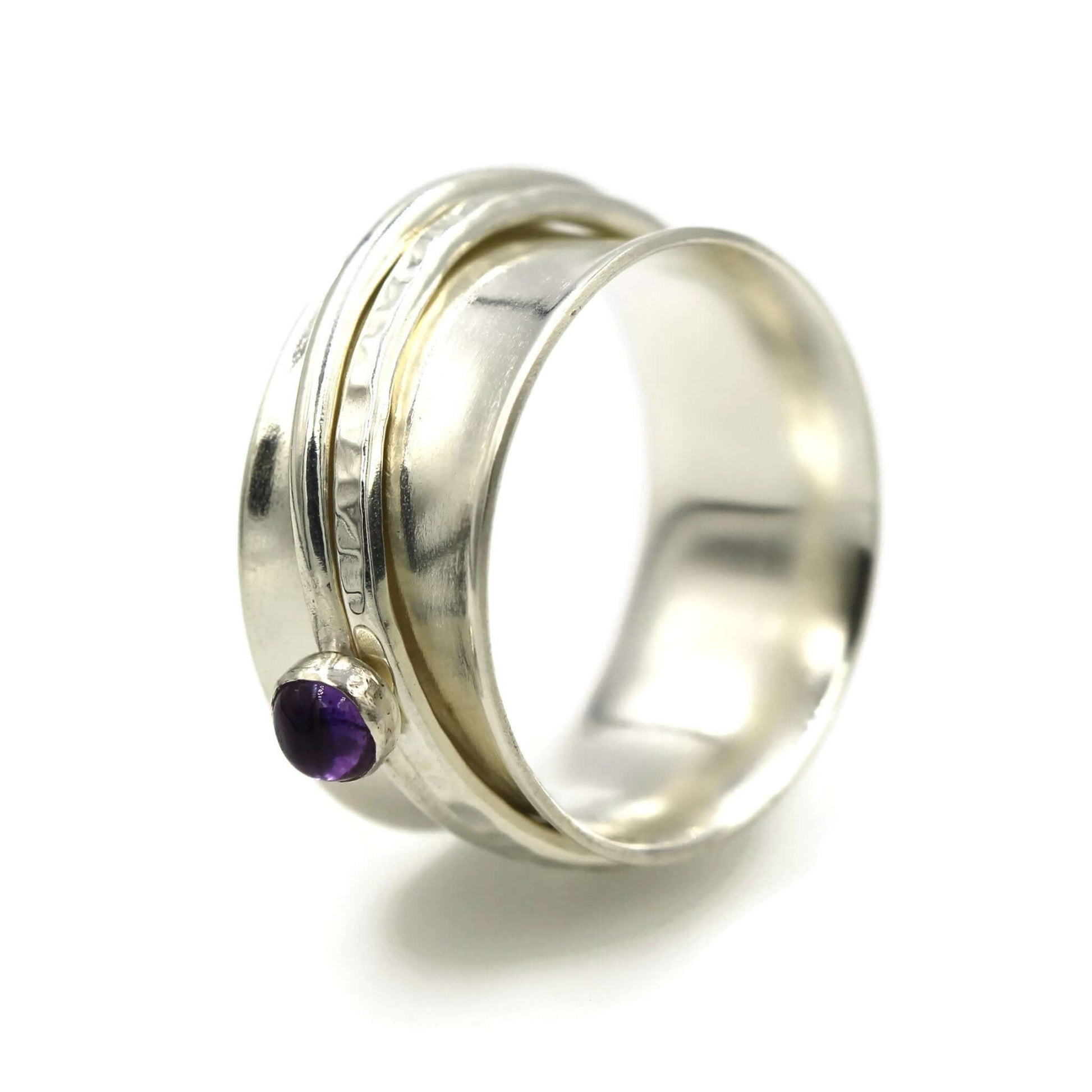 Sterling Silver and Amethyst Fidget Ring - Rebecca Cordingley