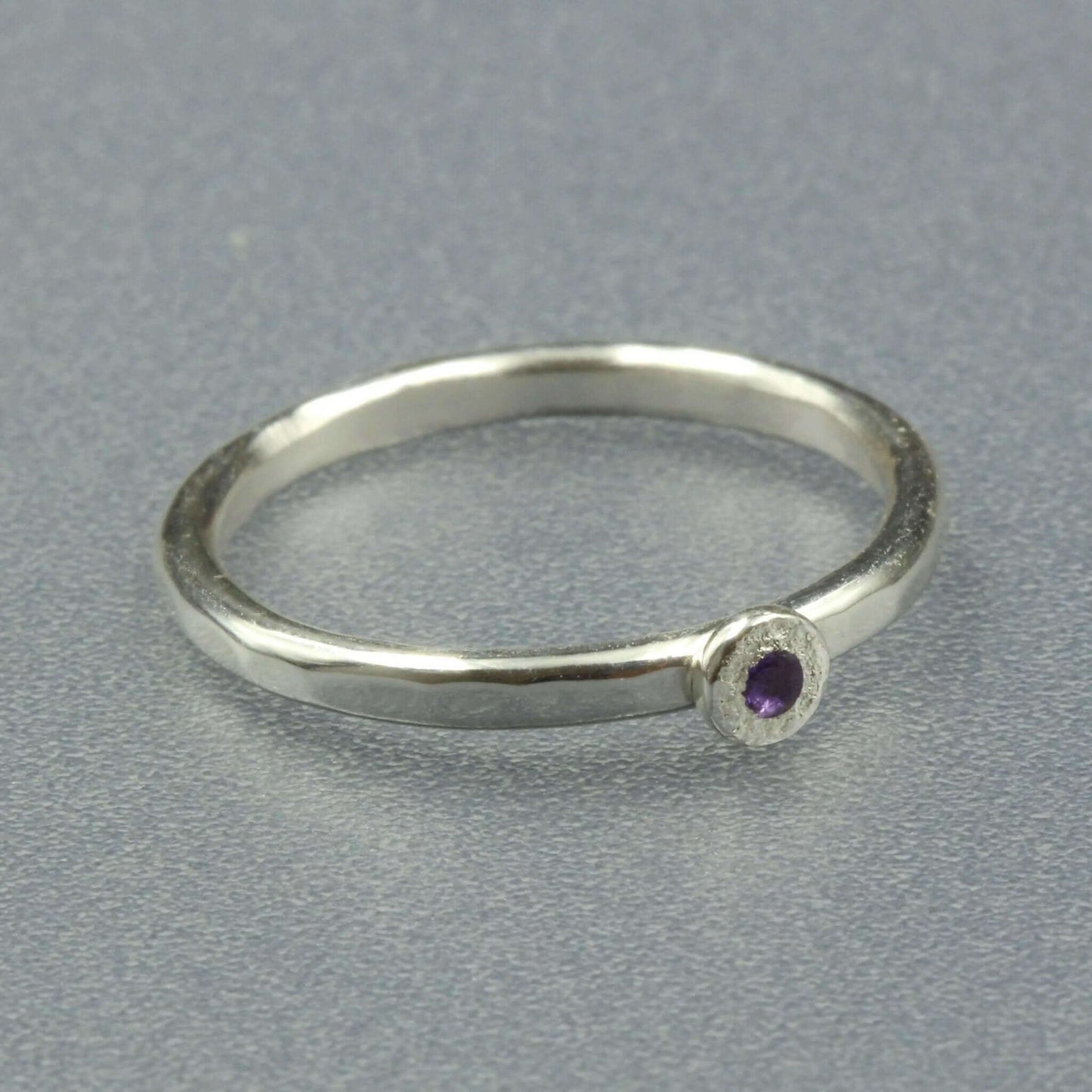 Sterling Silver & Amethyst Stacking Ring - Rebecca Cordingley