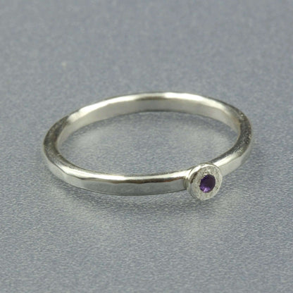 Sterling Silver & Amethyst Stacking Ring - Rebecca Cordingley