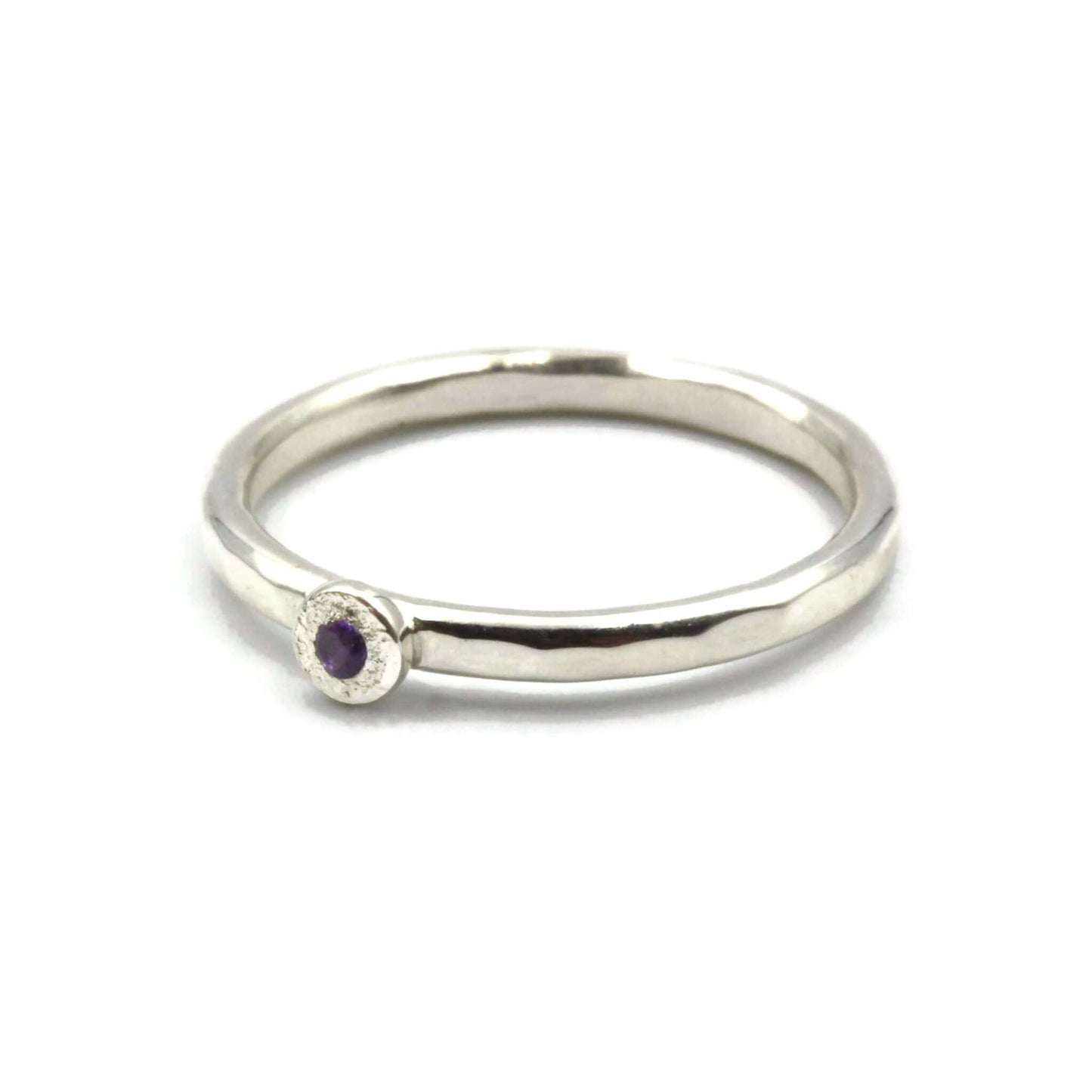 Sterling Silver & Amethyst Stacking Ring - Rebecca Cordingley