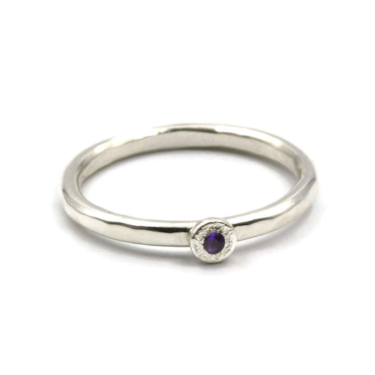 Sterling Silver & Amethyst Stacking Ring - Rebecca Cordingley
