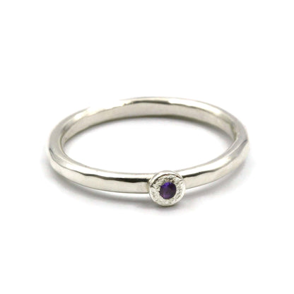 Sterling Silver & Amethyst Stacking Ring - Rebecca Cordingley