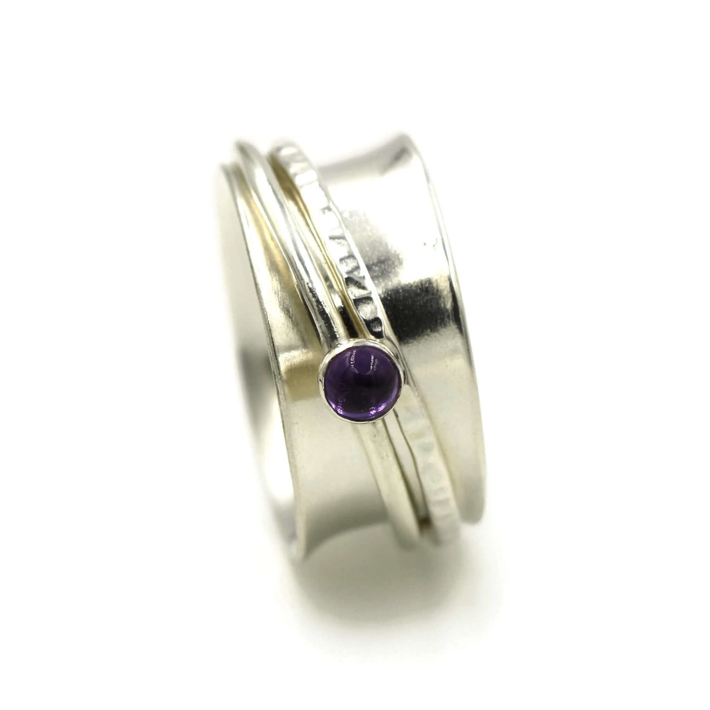 Sterling Silver and Amethyst Spinner Ring - Rebecca Cordingley